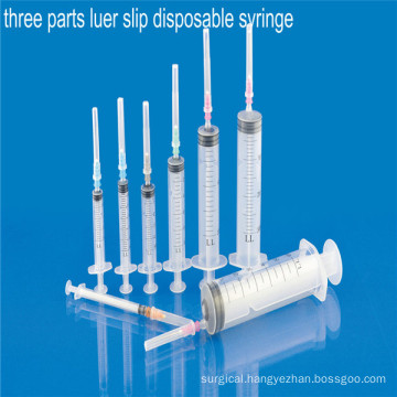 Medical Disposable Three Parts Syringe Luer Slip